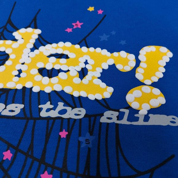 Spider Hoodie P*NK V2 Marina Blue Sizes Small, Medium and Large - Picture 4 of 5